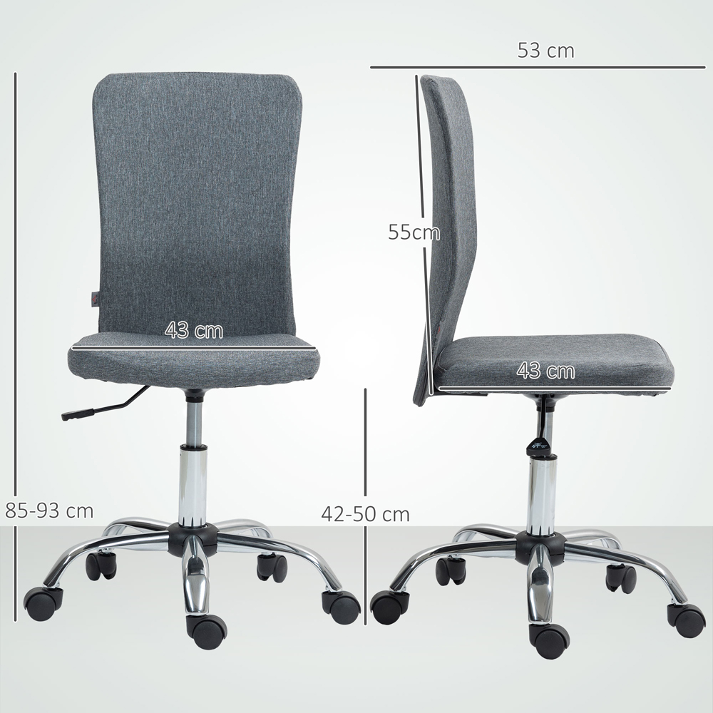 Portland Grey Armless Office Chair Image 9
