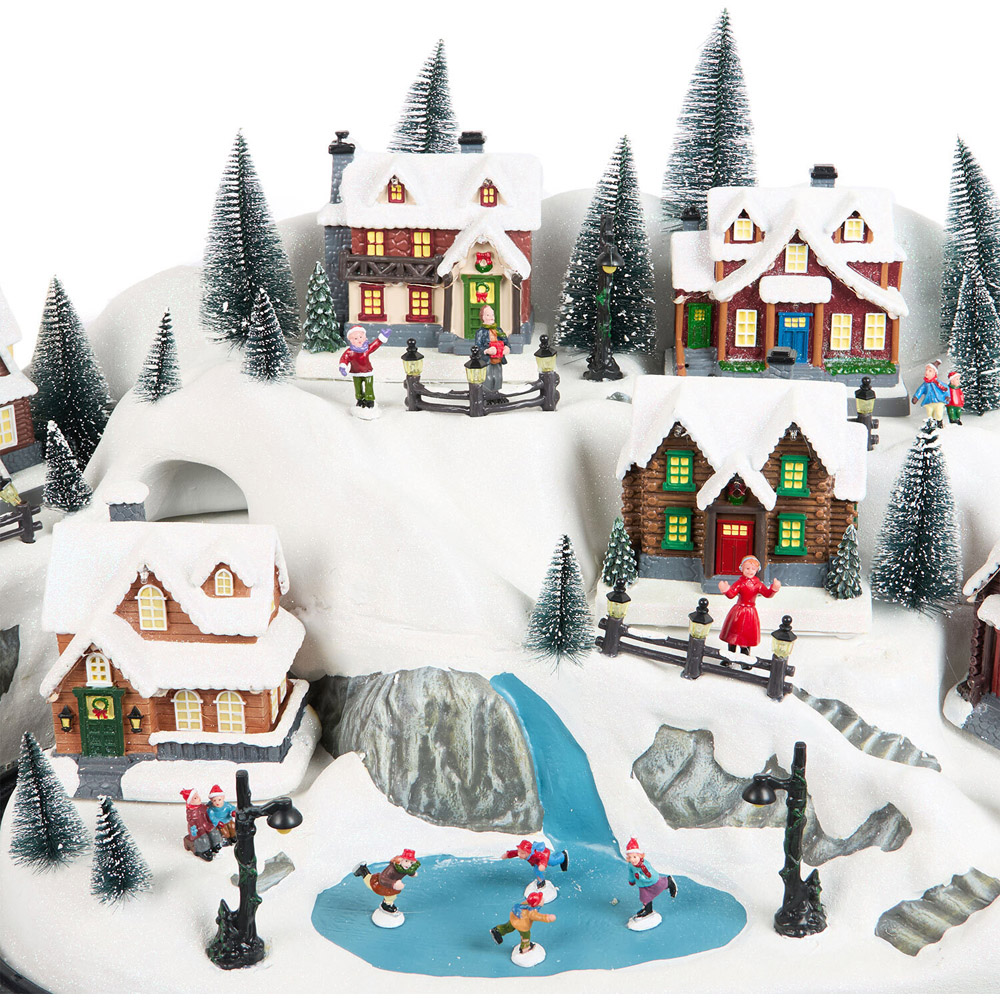 Christmas LED Village with Train Scene Image 4