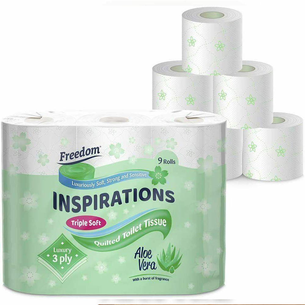 Freedom Aloe Vera Toilet Paper 3 Ply with Kitchen Towel 24 Rolls 2 Ply Image 2