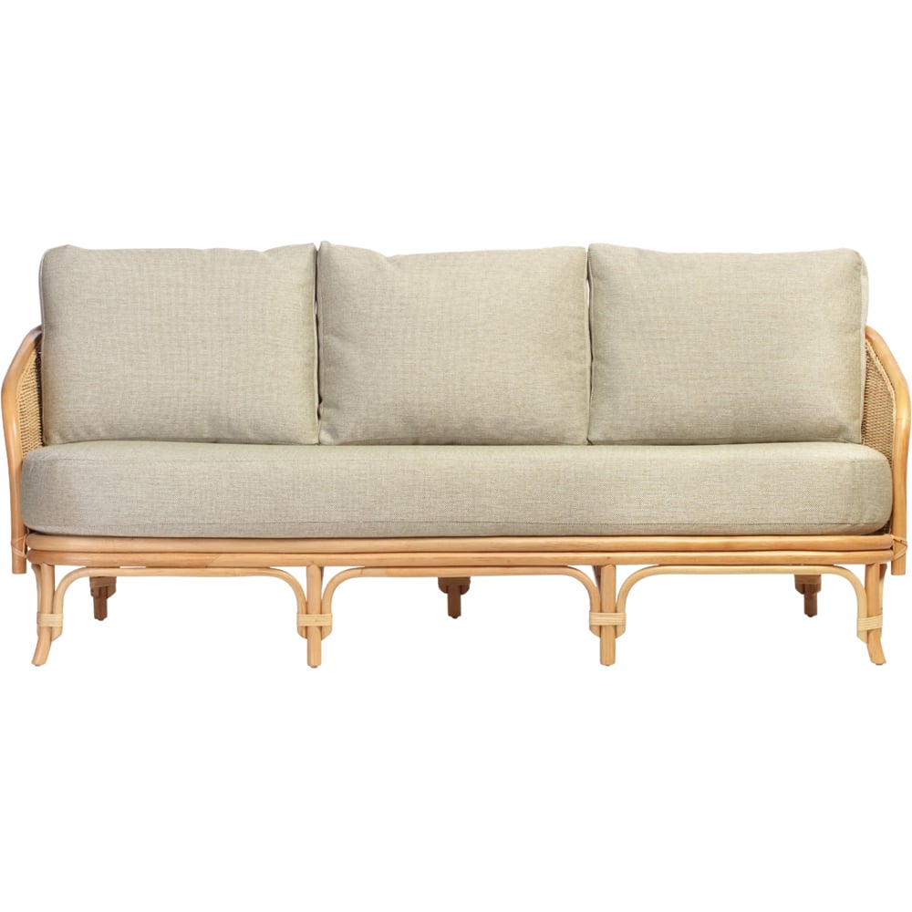 Desser Furniture Royal 3 Seater Roma Sage Natural Rattan Sofa Image 3