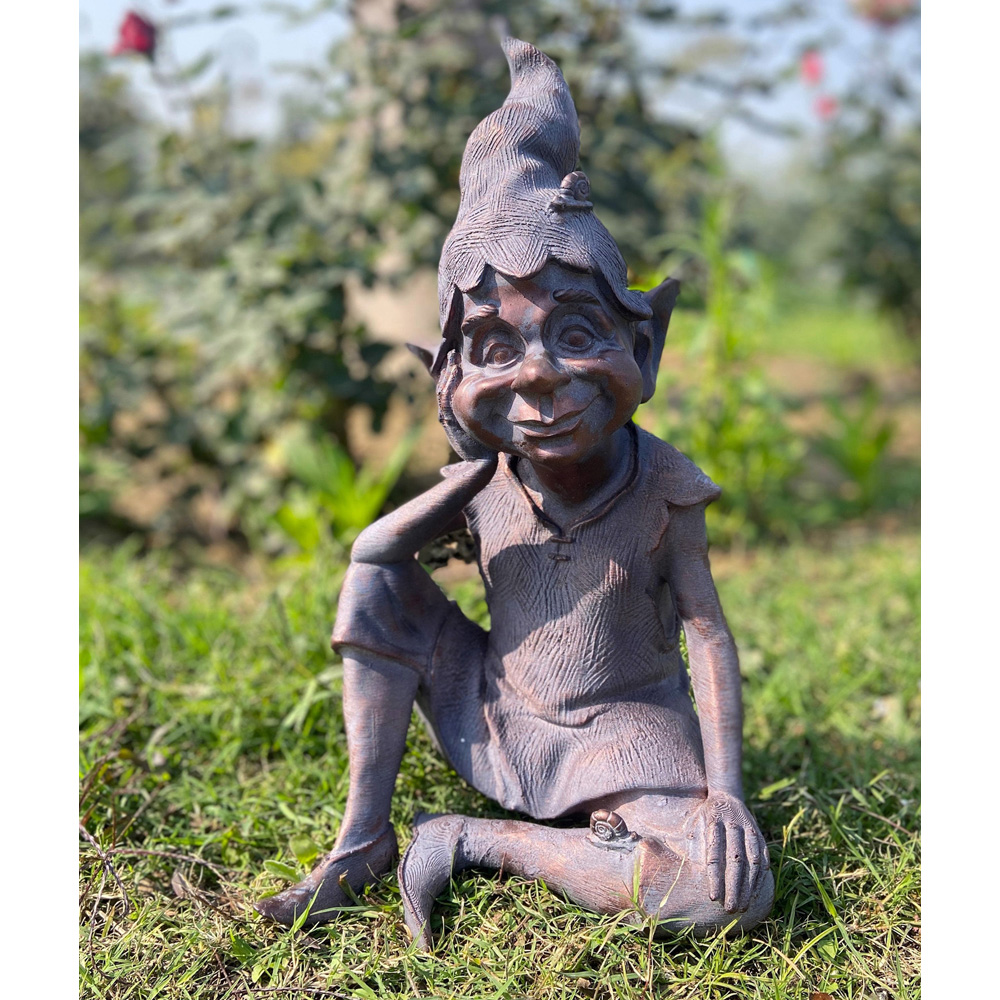 Inspirational Gifting Pixie Sitting Polystone Resin Garden Ornament Image 4