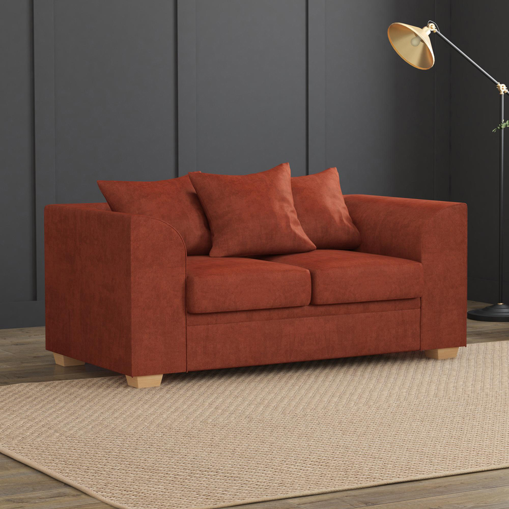 Modo 5 Seater Marmalade Plush Velvet Scatter Back Sofa Set Image 4