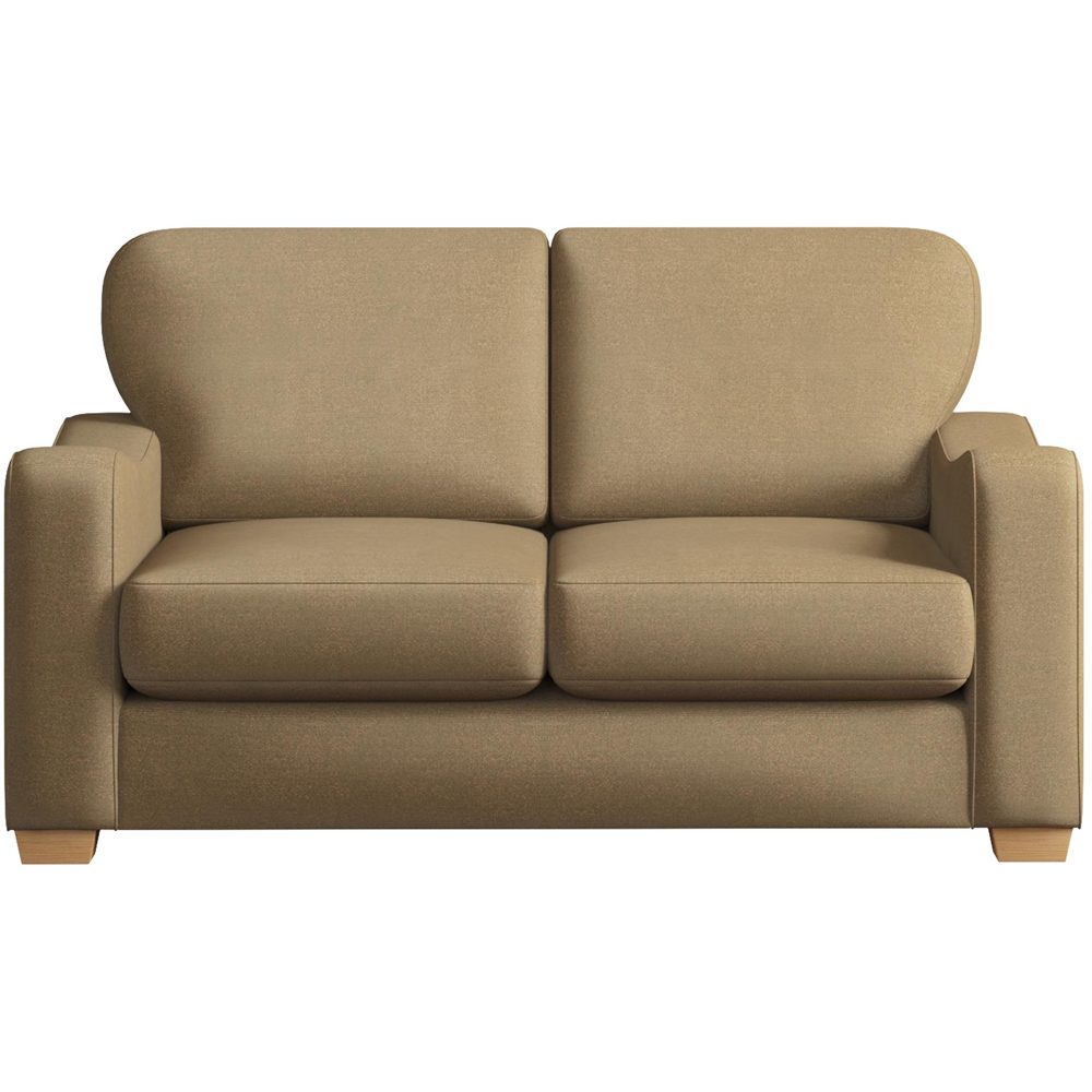 Theadford 2 Seater Mink Plush Velvet Fixed Back Sofa Image 2