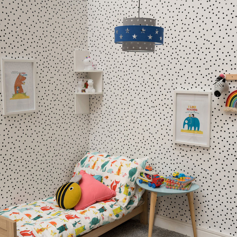 ValueLights Weaver Star Blue and Grey Tiered Ceiling Lamp Shade Image 6