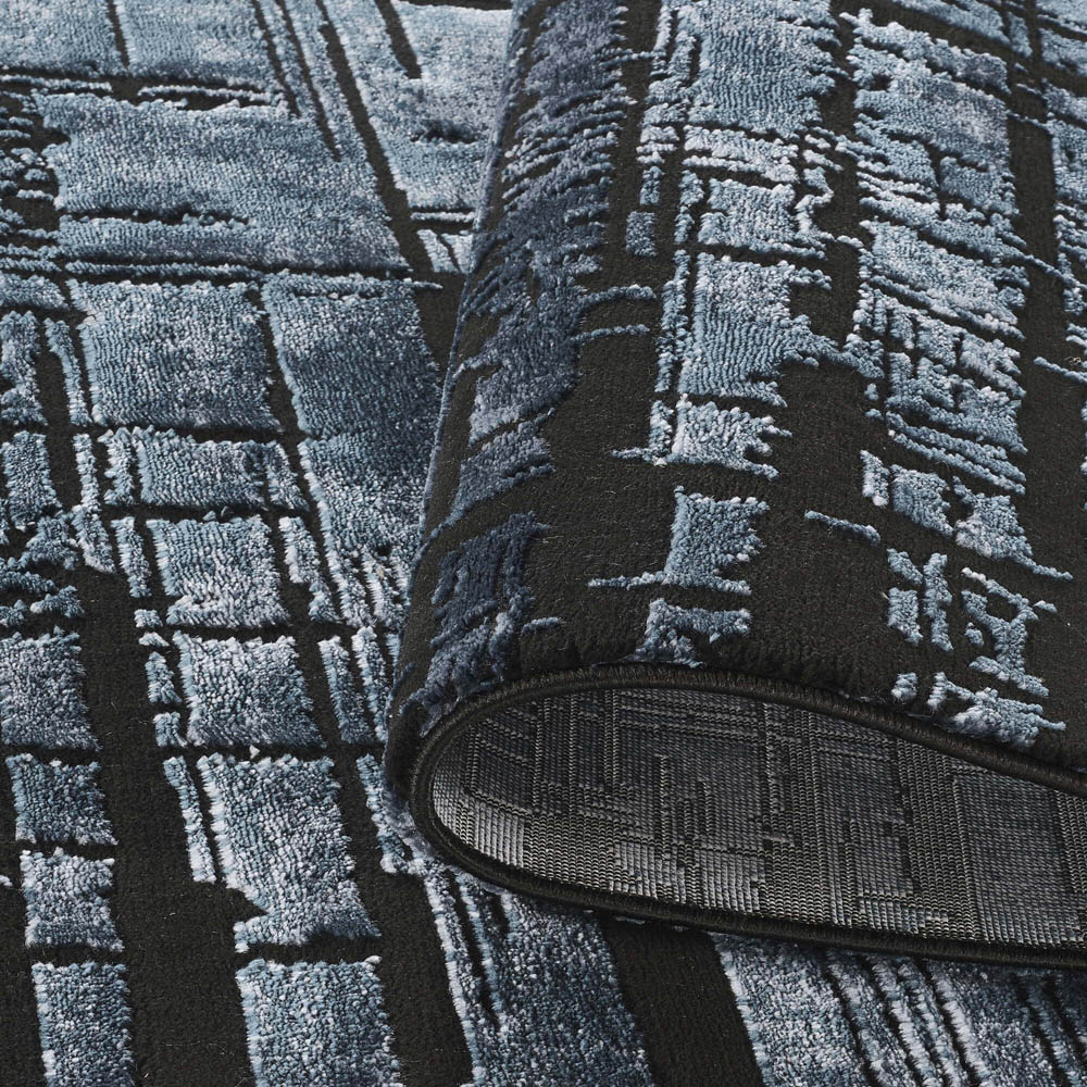 Desire Rugs Belgravia Metallic Sheen Nexus Design Navy Rug 120 x 170cm Image 4