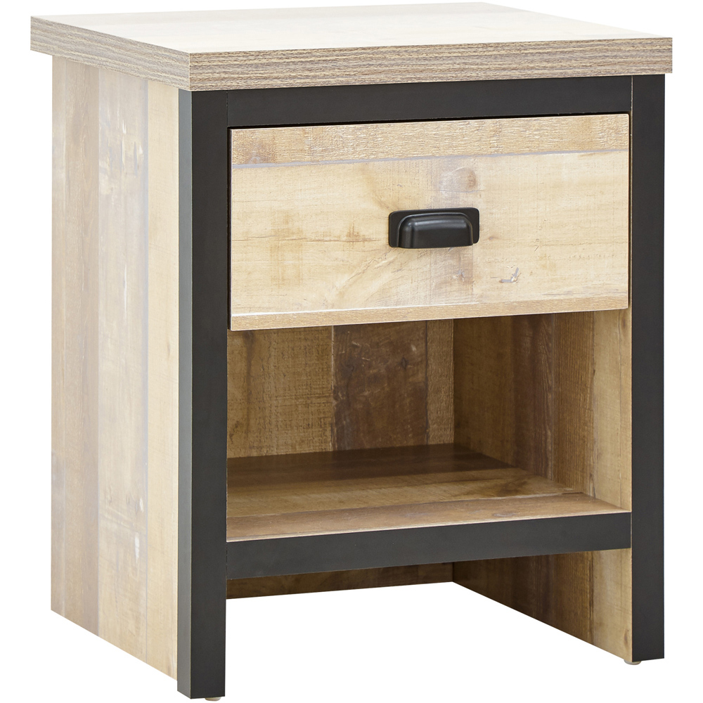 GFW Boston Single Drawer Oak Lamp Table Image 2