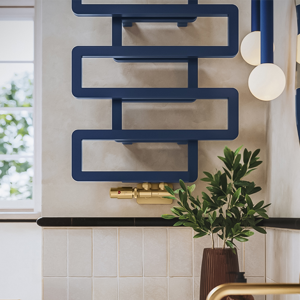 Terma Bookie Denim Blue Heated Towel Rail 655 x 500mm Image 8