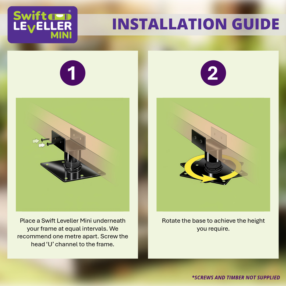 Swift Leveller Mini Hard Ground Shed Base Kit 10 x 6ft with 14 Supports Image 5
