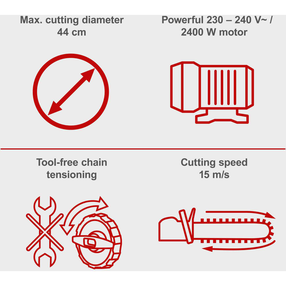Scheppach CSE2600 44cm Electric Chainsaw 2400W Image 4