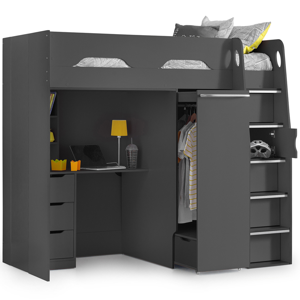 Julian Bowen Pegasus Anthracite High Sleeper with Storage Image 2