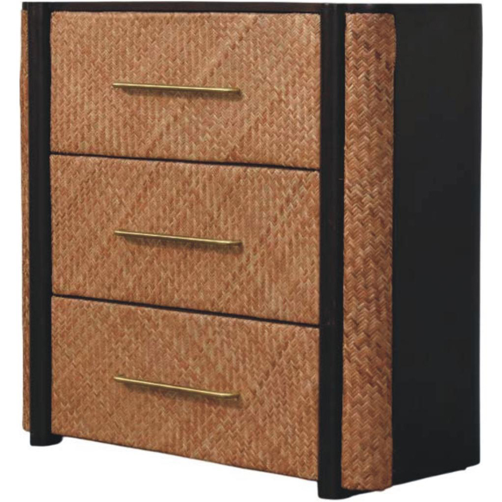Artisan Furniture Havana Brown 3 Drawer Solid Wood Weave Chest of Drawers Image 4
