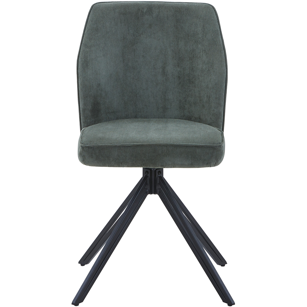 Core Products Aspen Set of 2 Light Green Cord Fabric Swivel Dining Chair Image 2