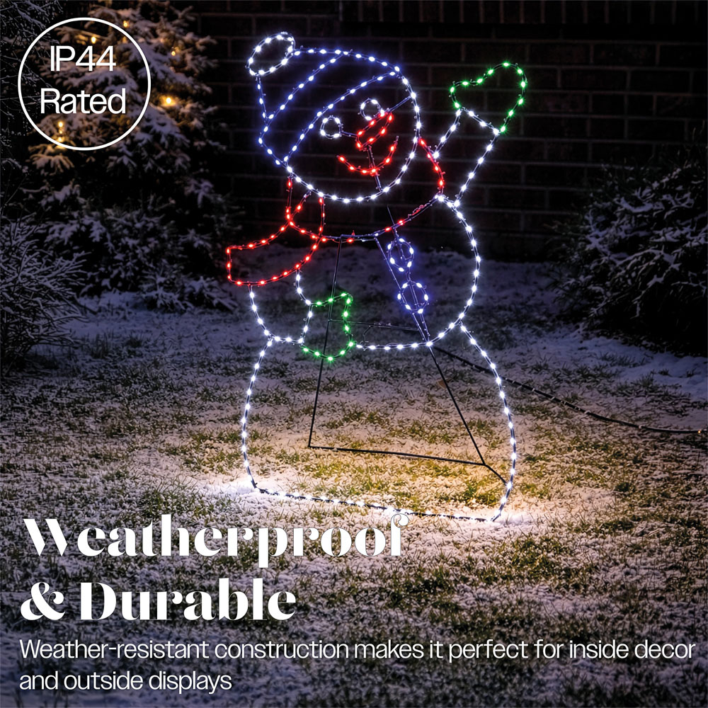 Xmas Haus 241 Multicolour Micro LED Metal Snowman Silhouette Christmas Decoration 53cm Image 4