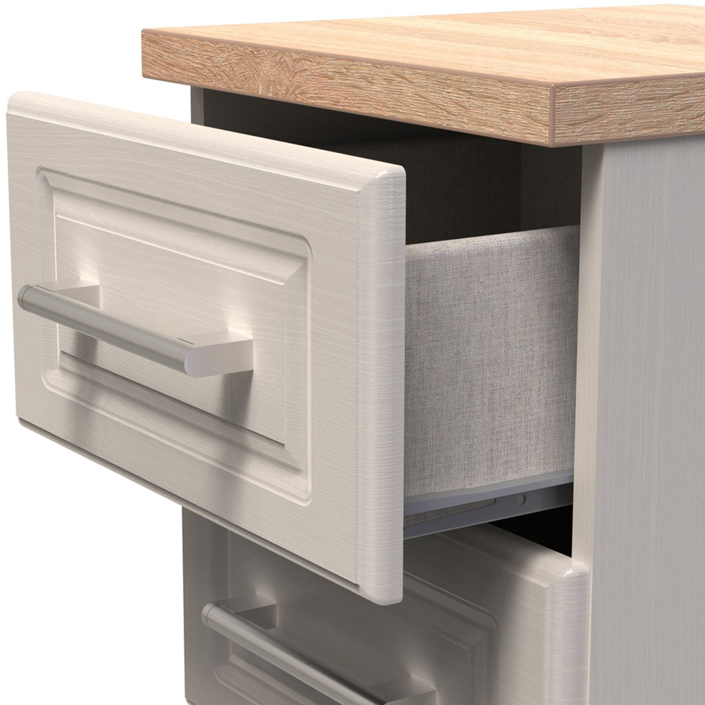Crowndale Kent 3 Drawer Kashmir Ash and Modern Oak Bedside Table Image 6