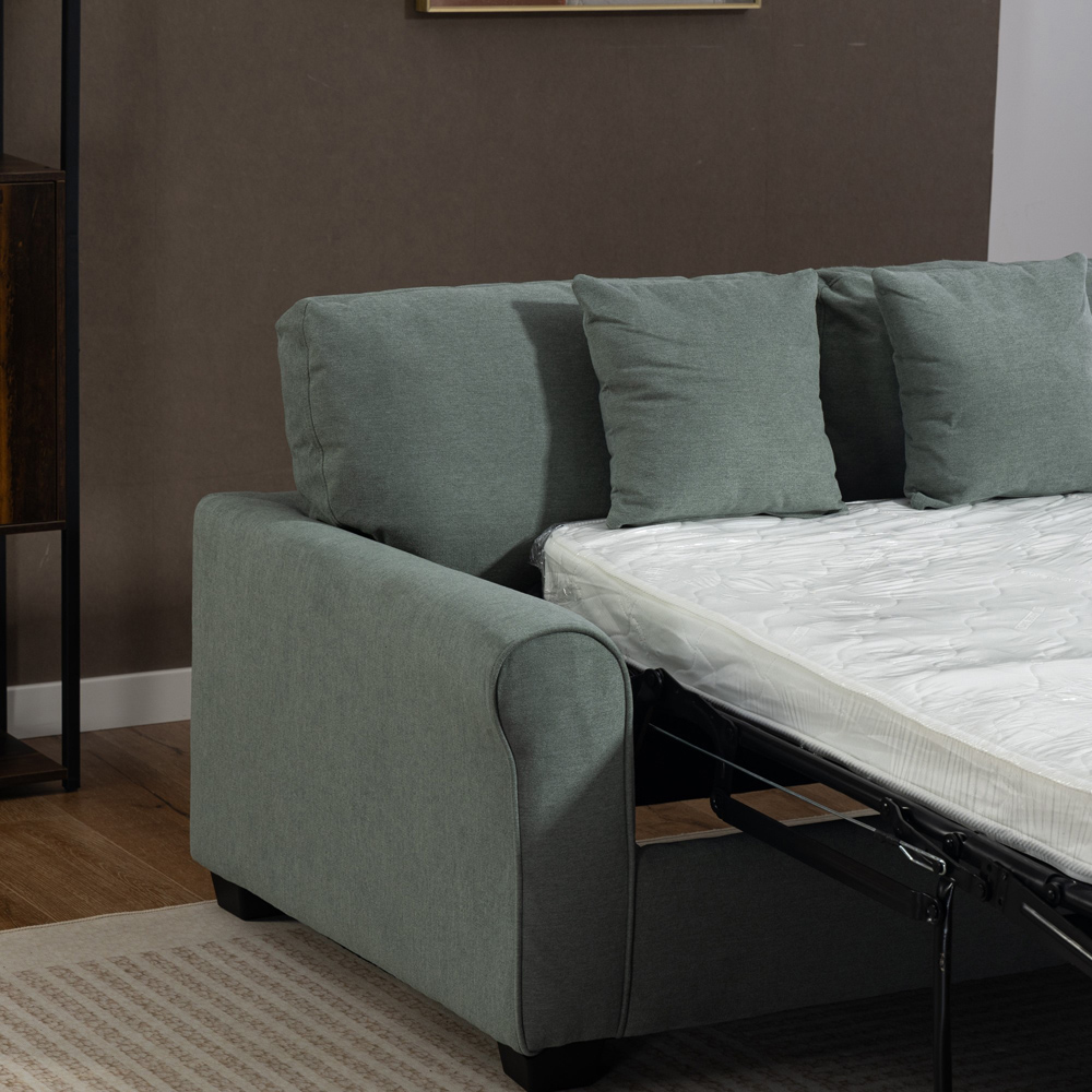 Artemis Home Lewiston 2 Seater Duck Egg Fabric Sofa Bed Image 3