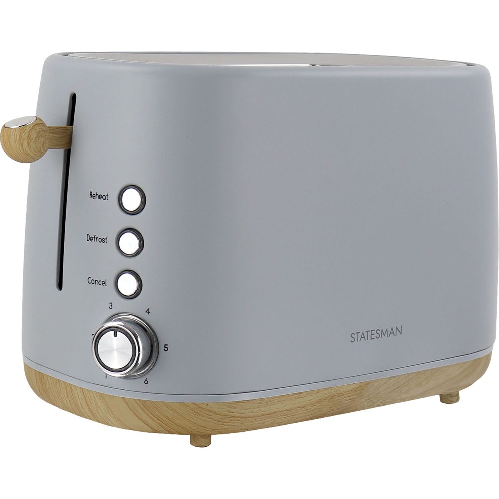 Statesman SKT05090GY Grey Scandi Design 2 Slice Toaster 900W Image 3