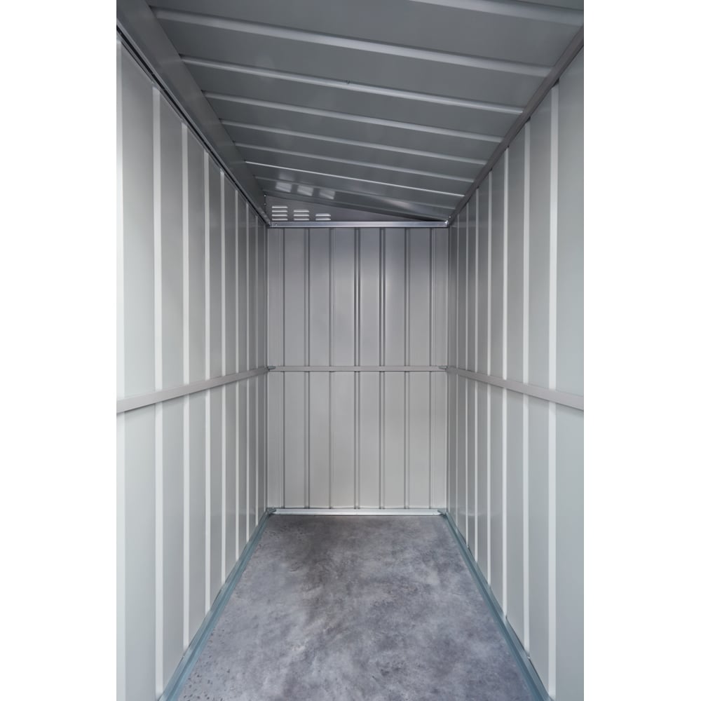 Globel 4 x 6ft Single Door Grey Metal Lean To Garden Shed Image 5