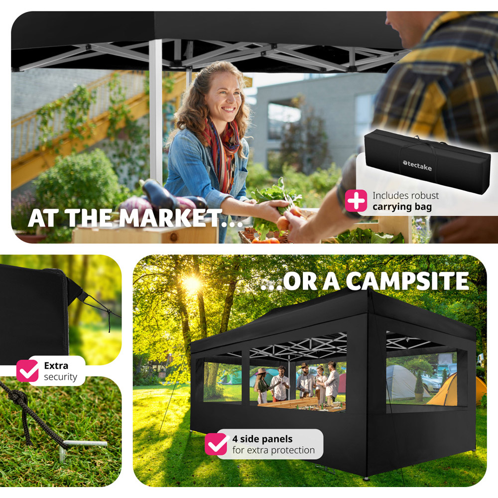 tectake Viola 6 x 3m Black Gazebo Image 8