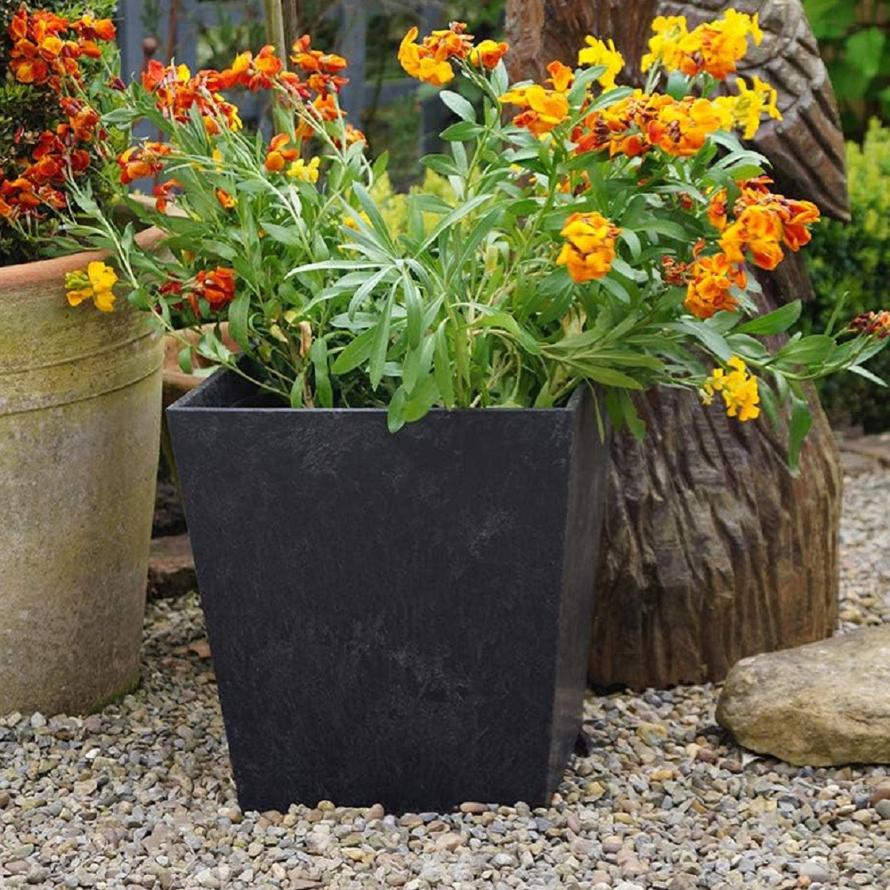 Primeur Sonata Slate Outdoor Garden Planter 33cm 2 Pack Image 2
