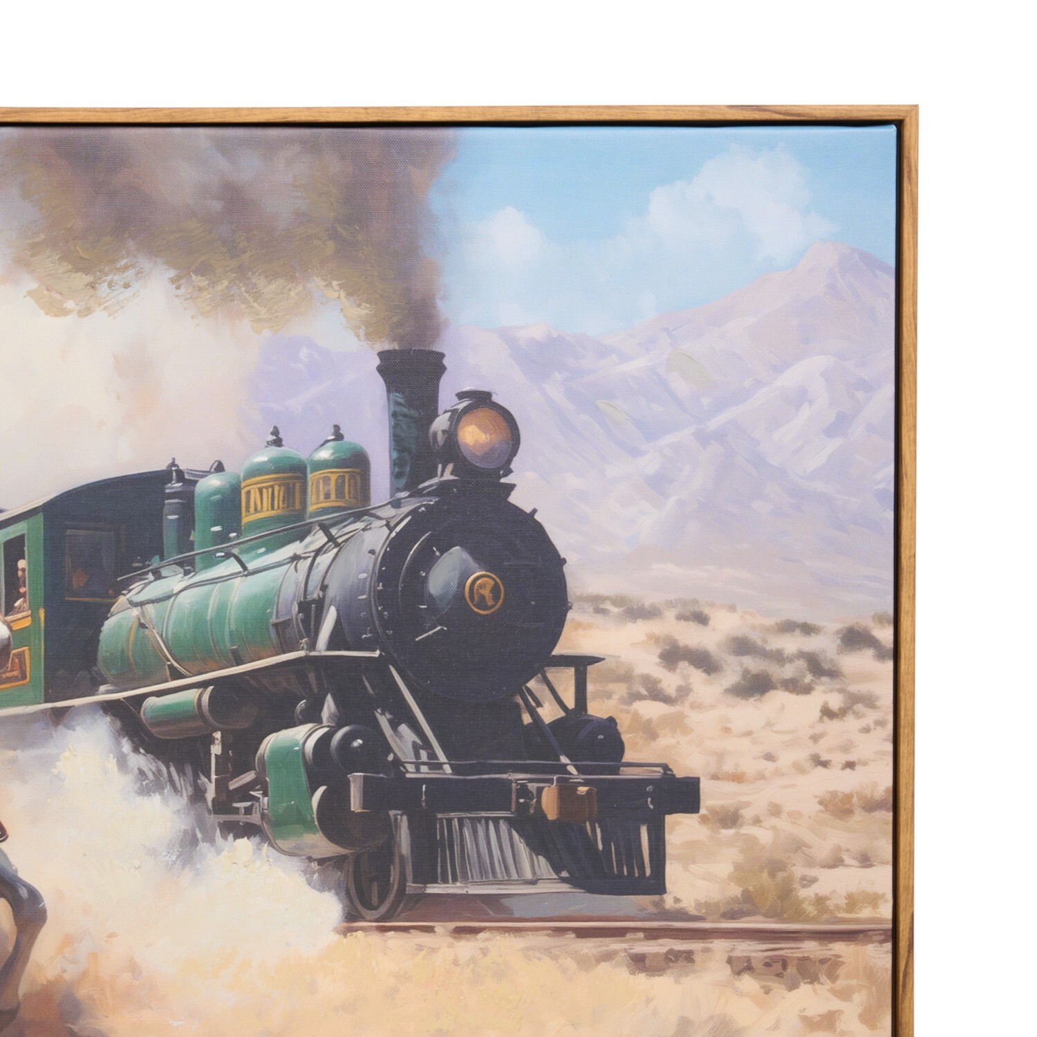 Western Train Heist Framed Canvas Image 3