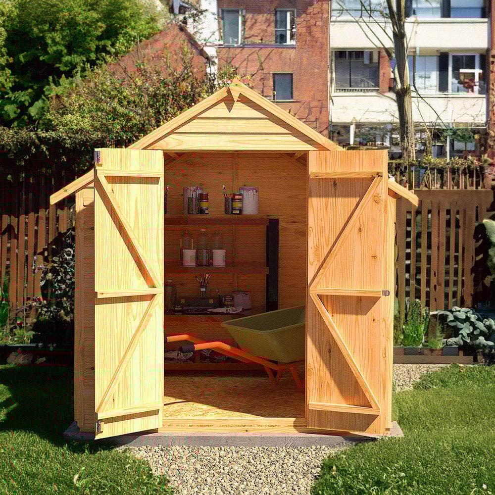 Shire GB Garden Value 6 x 6ft Overlap Double Door Garden Shed Image 6