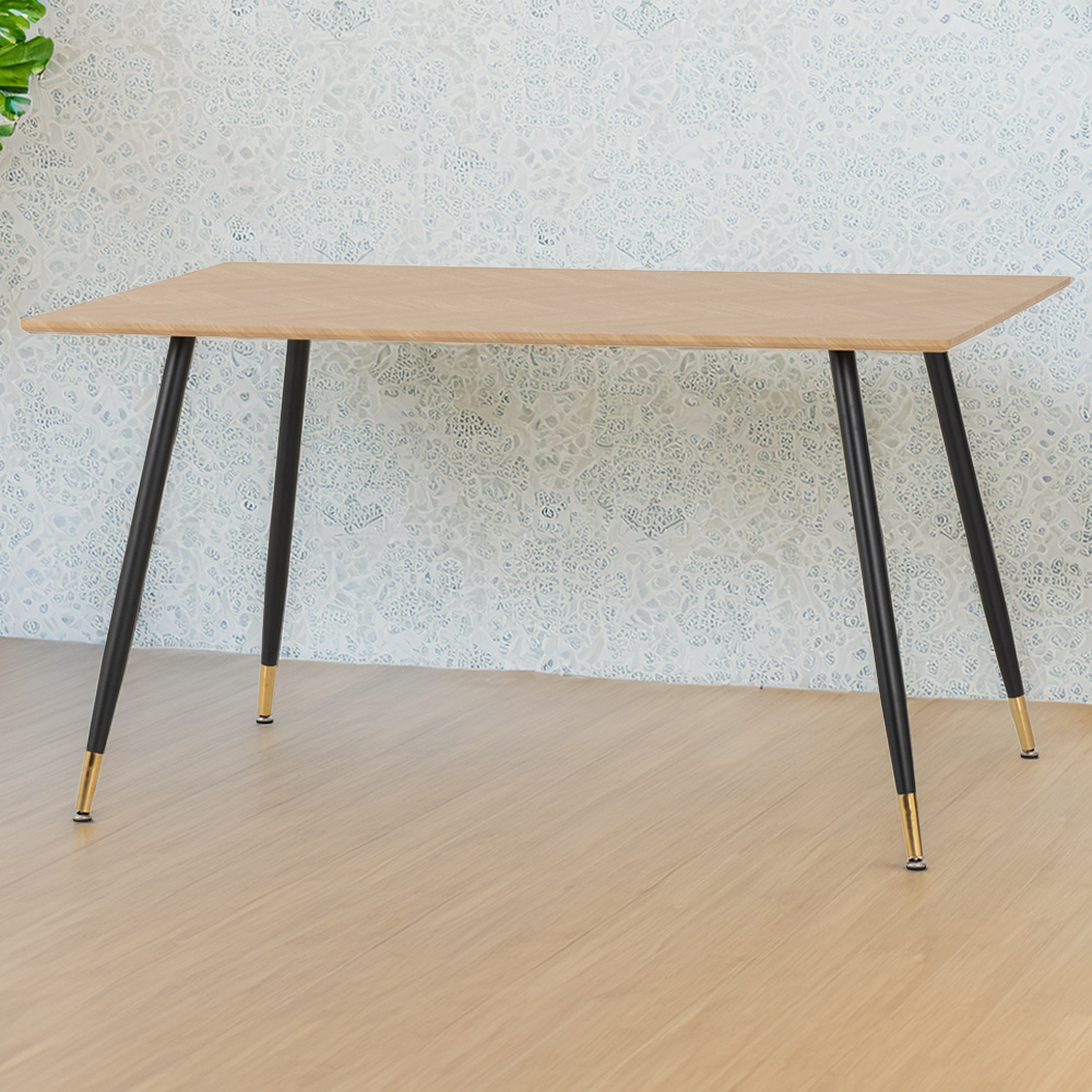 Seconique Hamilton Black Medium Oak Effect Dining Table Medium Image 1