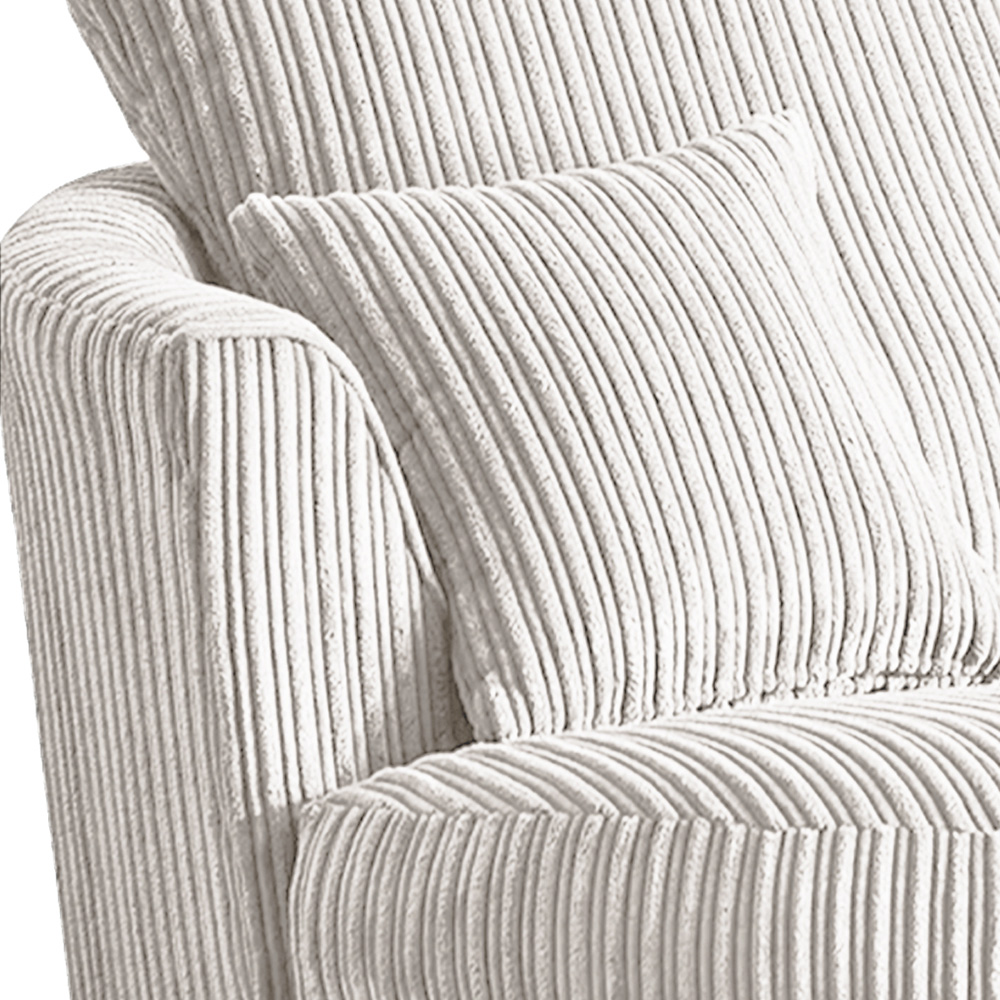 Luxor Silver Jumbo Cord Swivel Chair Image 4