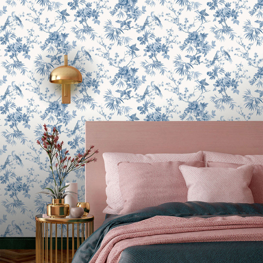 Rasch Amelie Chinoiserie Blue Wallpaper Image 3