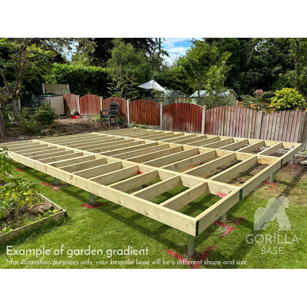 Shire Gorilla Base PRO H Bespoke Installed 325 to 432 sq ft Garden Building Base with Groundscrews Image 3
