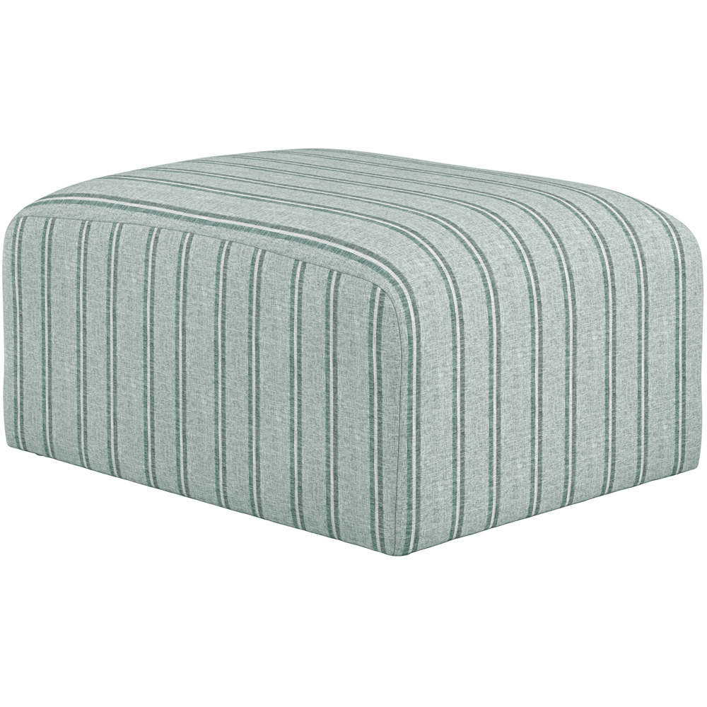 LPD Home Ryder Grey Thick Stripe Cotton Blend Fabric Pouffe Image 2