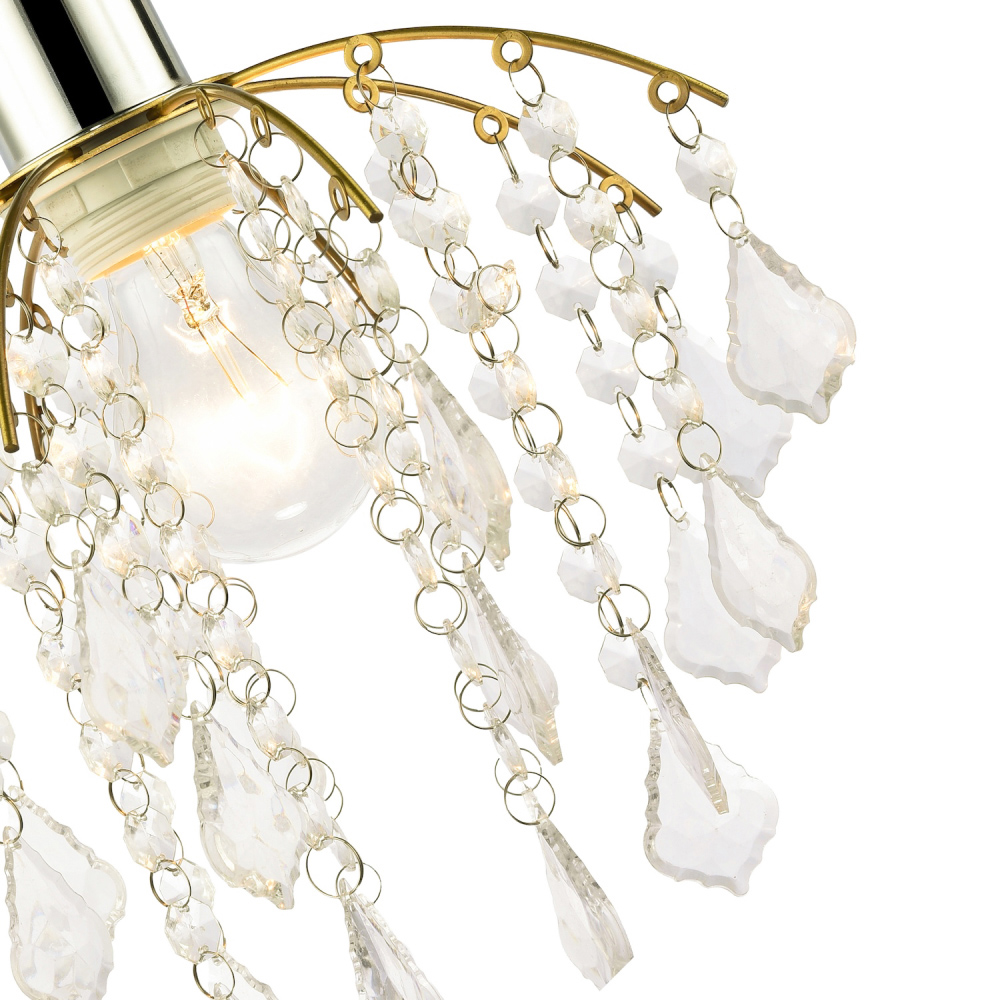 Happy Homewares Gold Frame Waterfall Pendant Shade with Acrylic Droplet Image 5