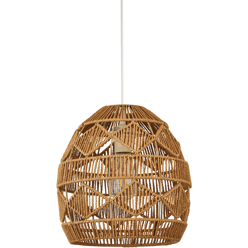 Lighting Collection Diamond Pattern Weave Rattan Easy Fit Shade Image 1