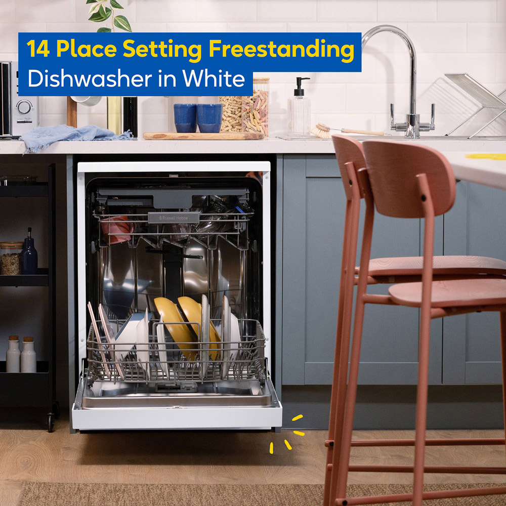 Russell Hobbs RH60DW10C1W White Freestanding Dishwasher with 8 Wash Program Image 8