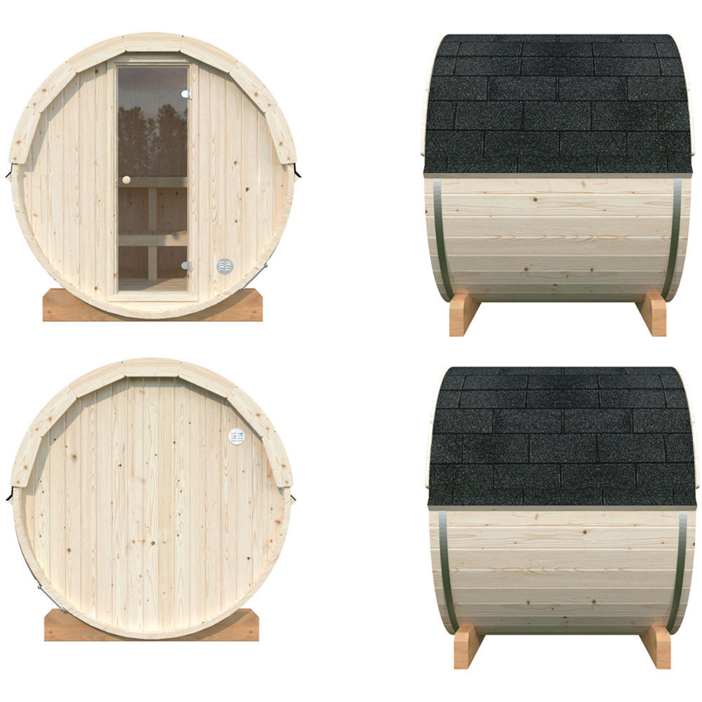 Palmako Anita 6.5 x 5.2ft Outdoor Barrel Wooden Sauna Image 6