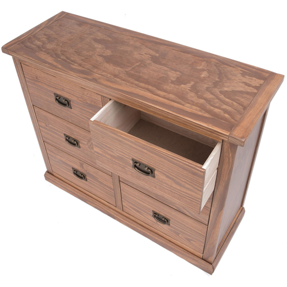 Cabinet Bits Tirolo 6 Drawer Brown Brass Drop Handle Chest of Drawers Image 5