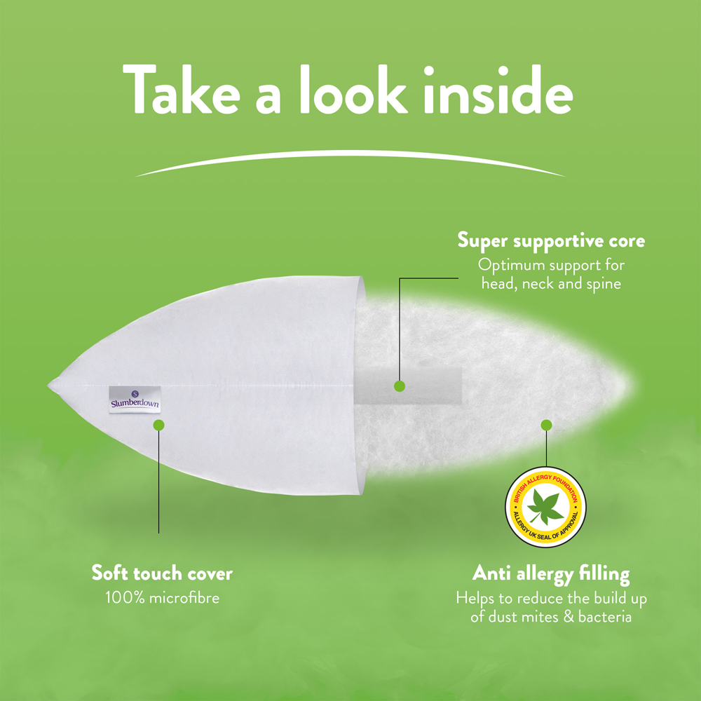 Slumberdown Anti Allergy Super Support Pillow 2 Pack Image 5