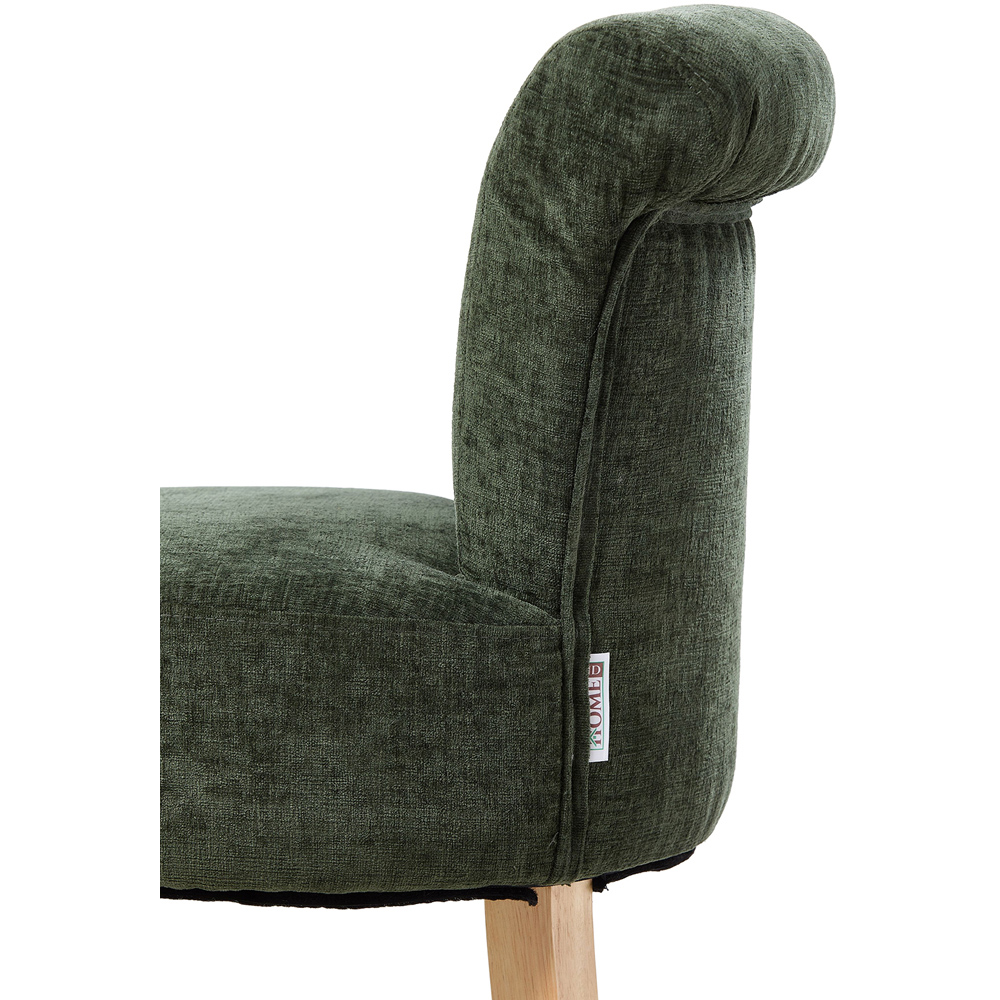 Living and Home Green Chenille Low Backrest Vanity Stool Image 6