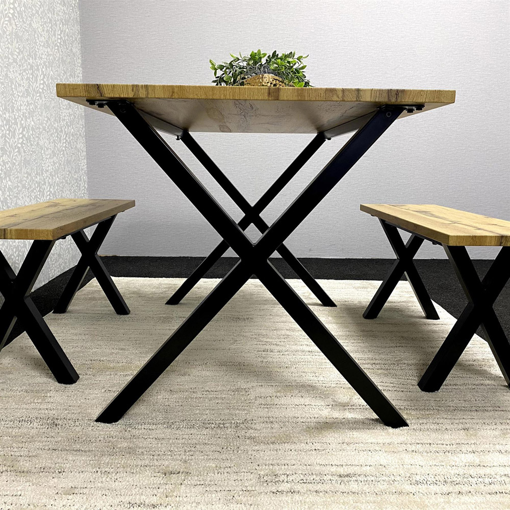 Kosy Koala Brown Wooden Dining Table Set with Benches Image 7