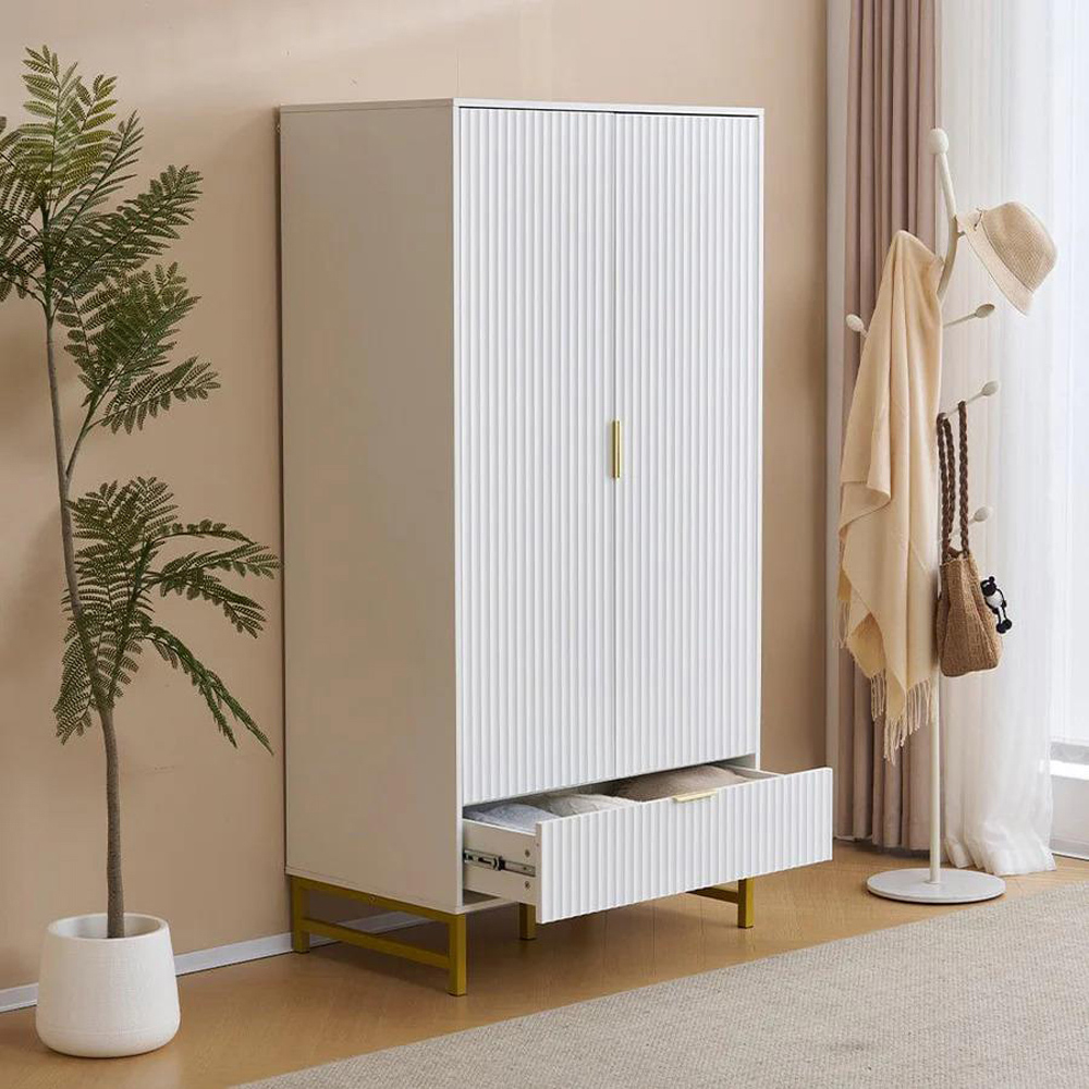 Kosy Koala 2 Door White and Gold Wardrobe Image 4