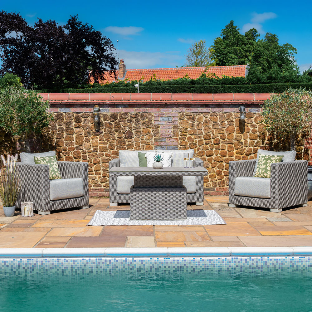 Norfolk Collection Winslow Sahara Tone Rattan Deep Seating 4 Seater Outdoor Lounge Set Image 4