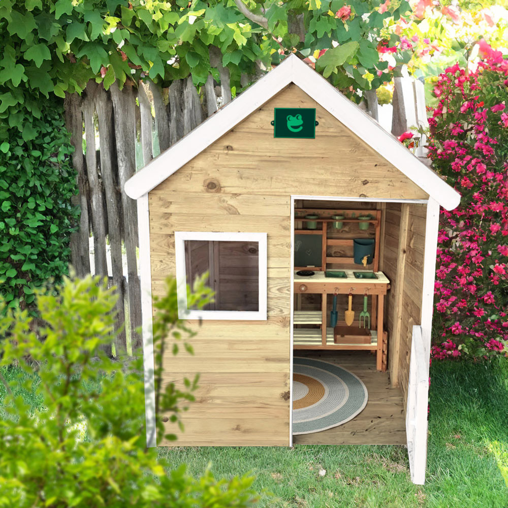 Cerland Marina 4 x 4ft Kids Wooden Playhouse Image 2