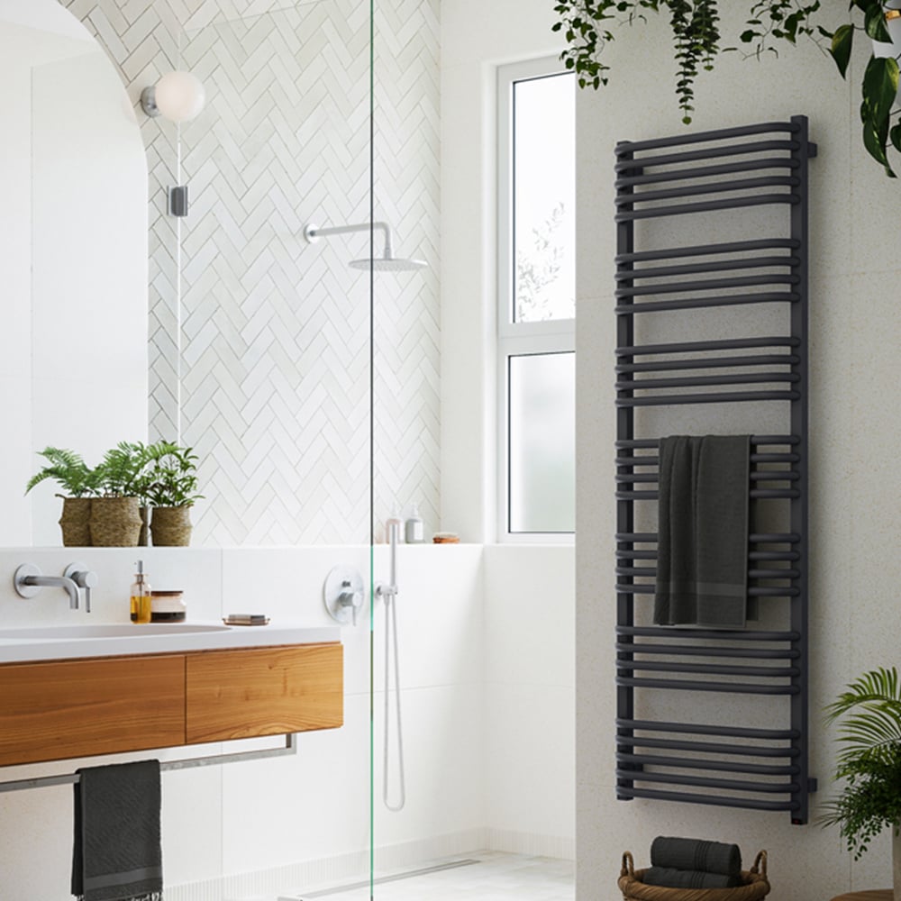 Terma Alex One 2728BTU Modern Grey Electric Towel Rail 1580 x 500mm Image 6