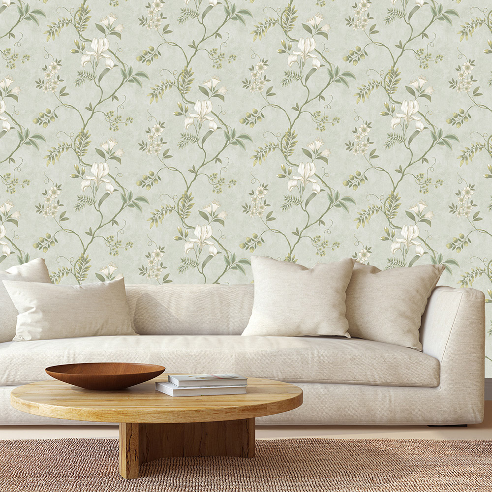 Rasch Wallpaper Dancing Iris Duck Egg Wallpaper Image 3