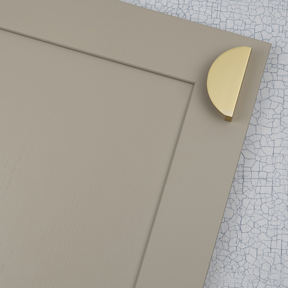 Handle & Home Brushed Brass Half Moon Cabinet Handle 64mm Image 6