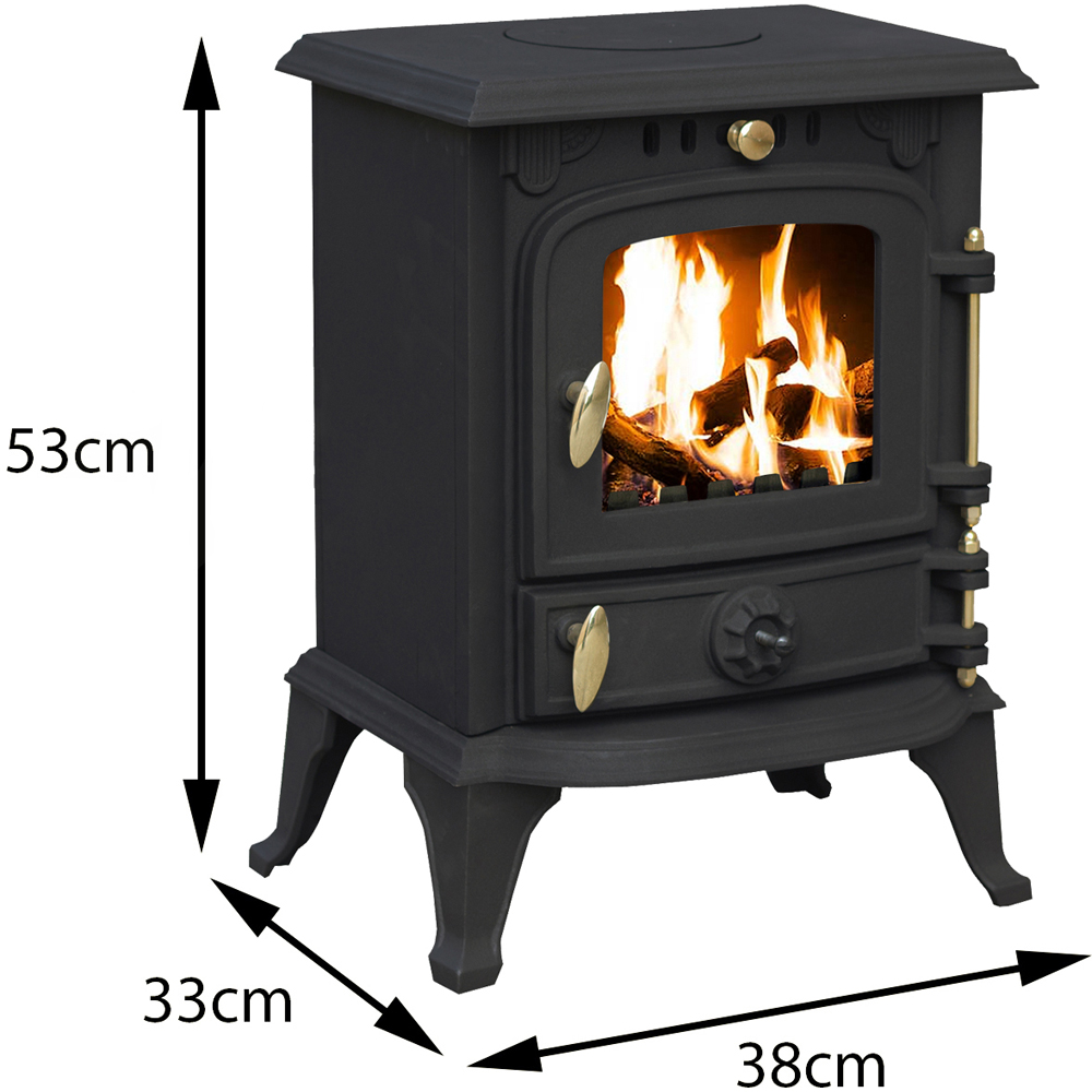 RoyalFire Cast Iron Multifuel Stove 4.5kW with Firewood Starter Kit Image 9