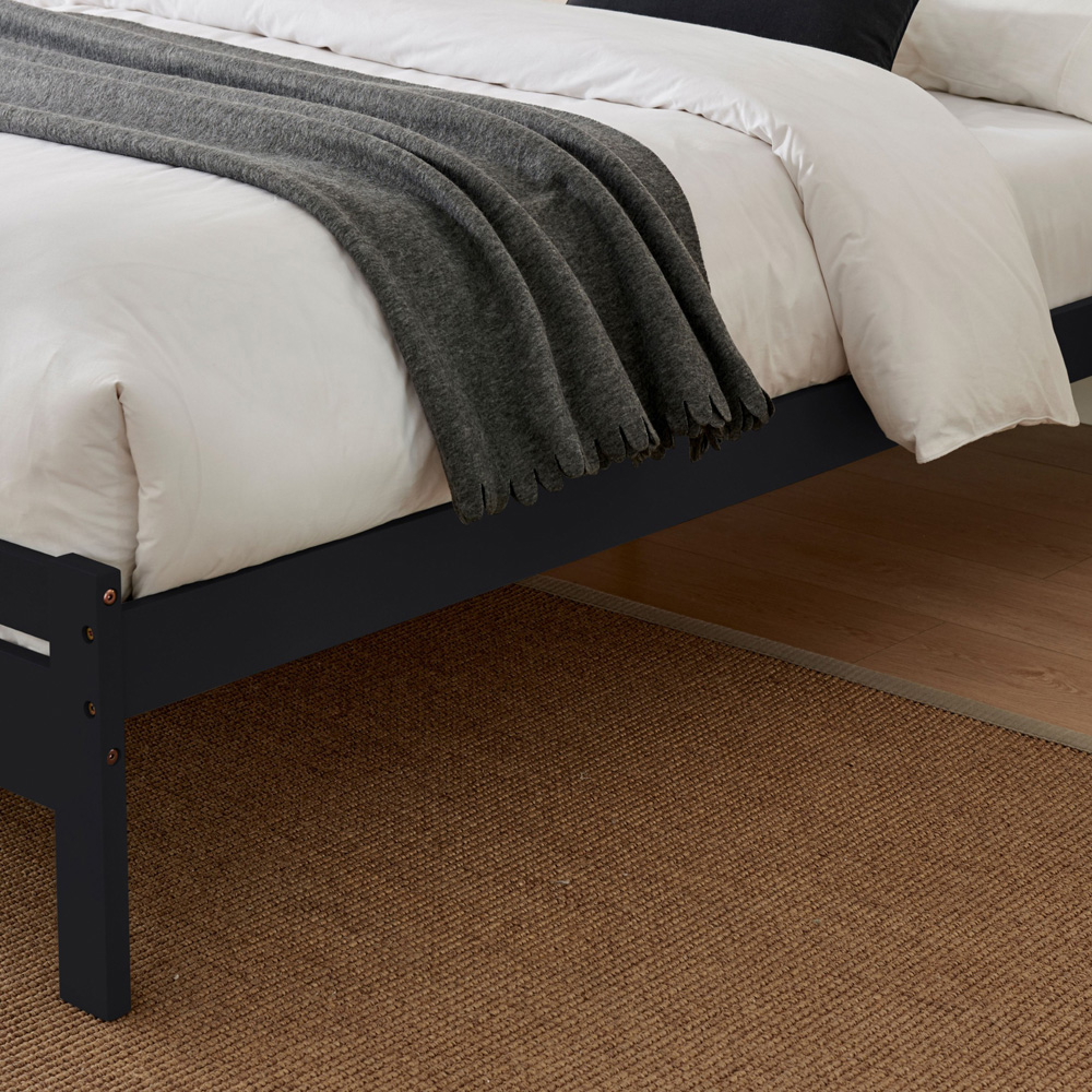 Furniturebox Cadhla Single Dark Grey Solid Pine Bed Frame Image 4