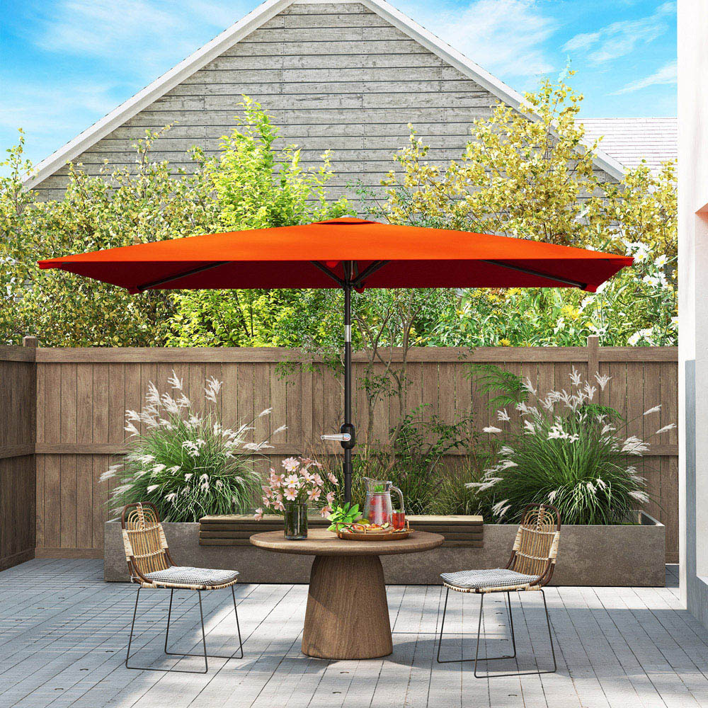 Outsunny Orange Crank and Tilt Parasol 3m Image 2
