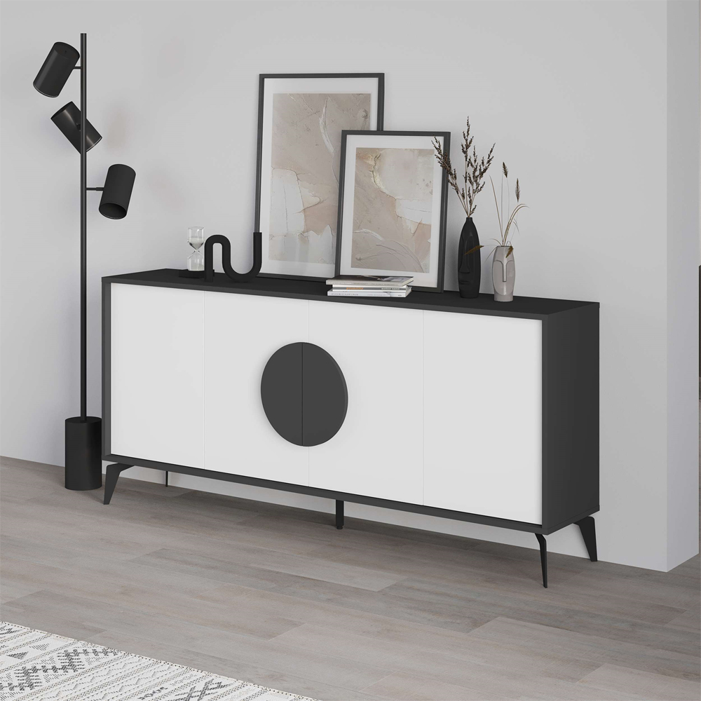 Decortie Gora Anthracite and White Console Sideboard Image 5