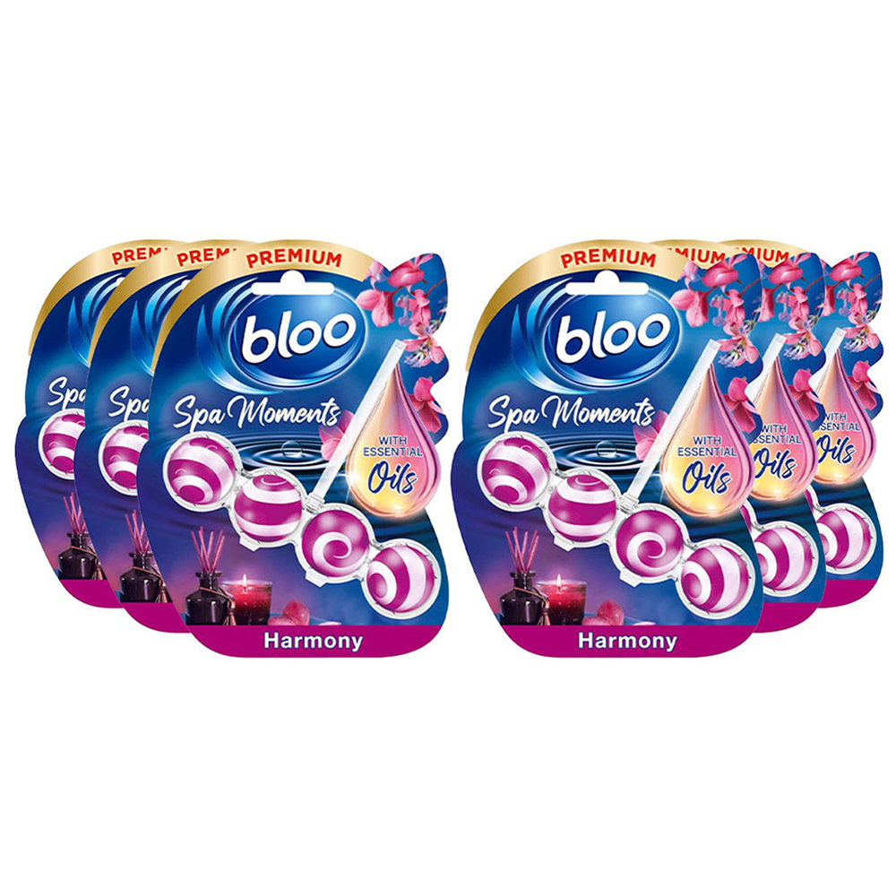 Bloo Spa Moments Harmony Essential Oil Toilet Rim Block 6 Pack Image 1
