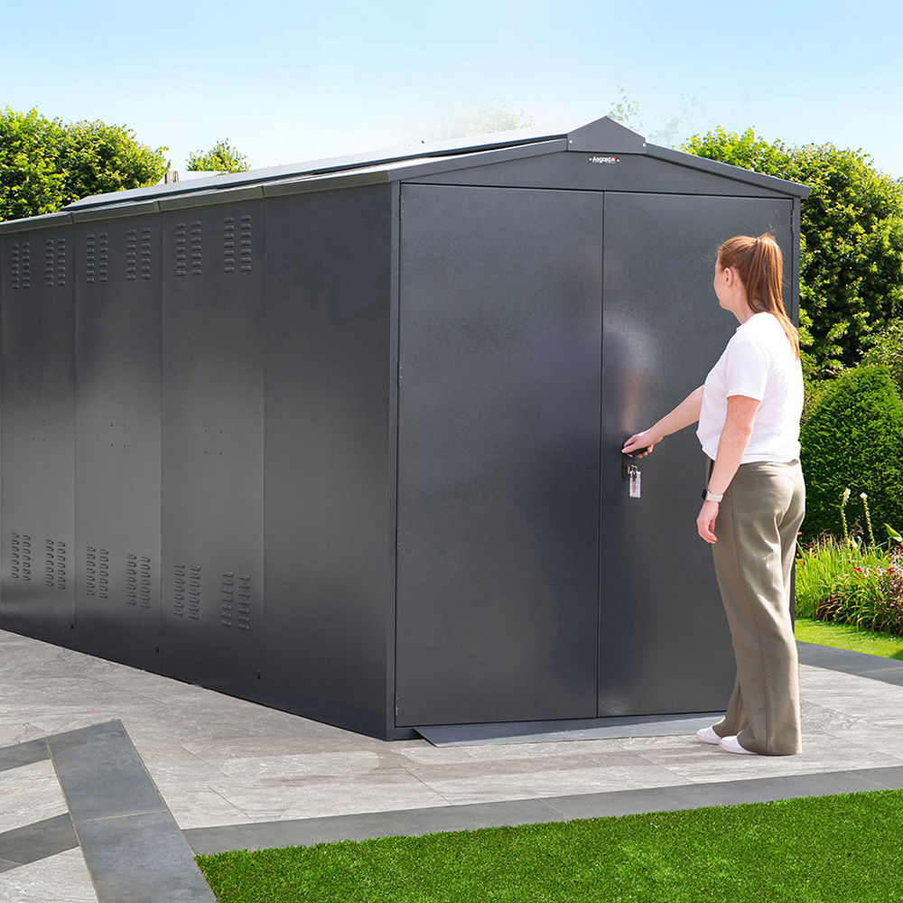 Asgard Centurion 5 x 18ft Double Door Grey High Security Apex Garden Shed Image 9